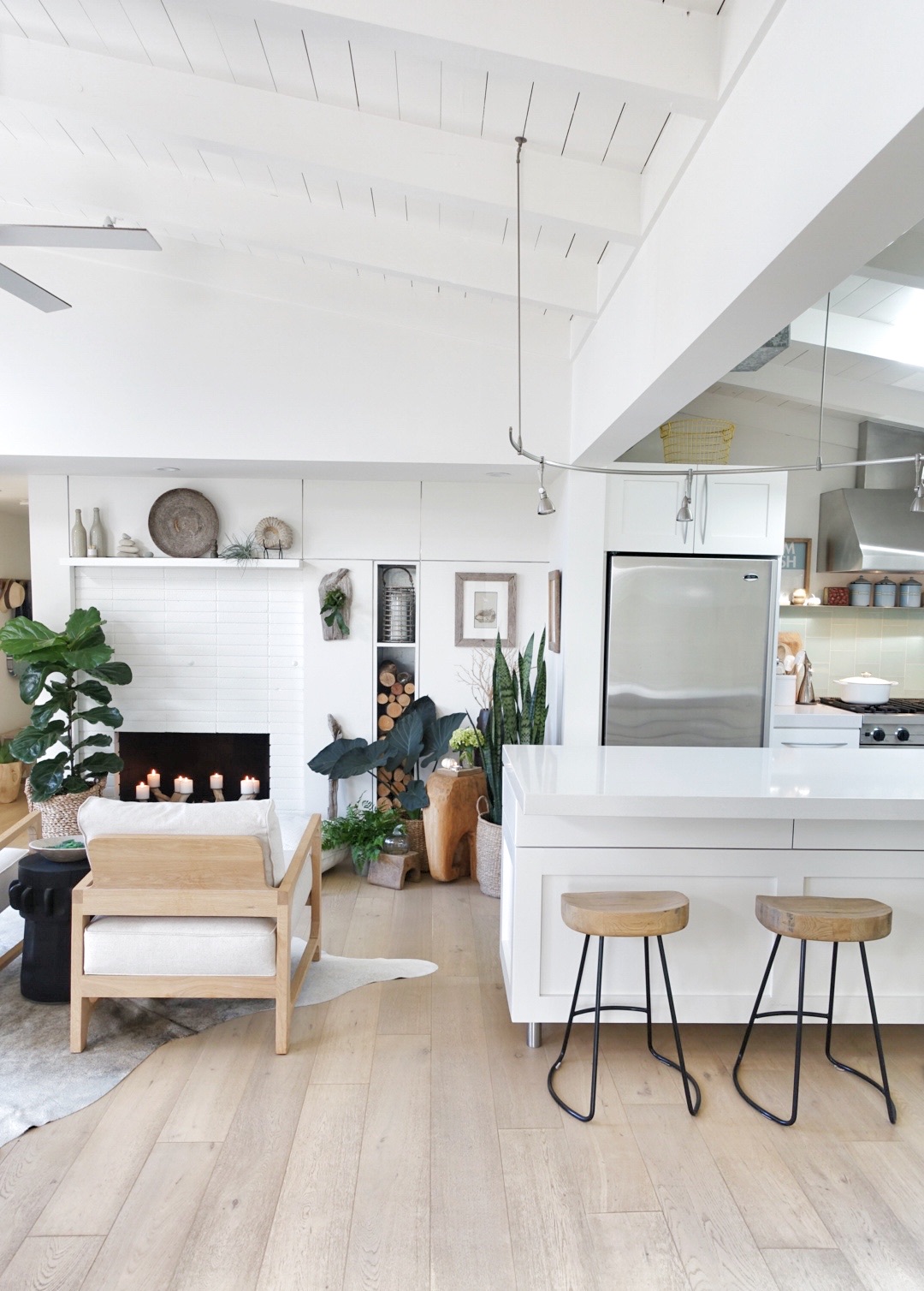 Little Glass House Kitchen and Fireplace